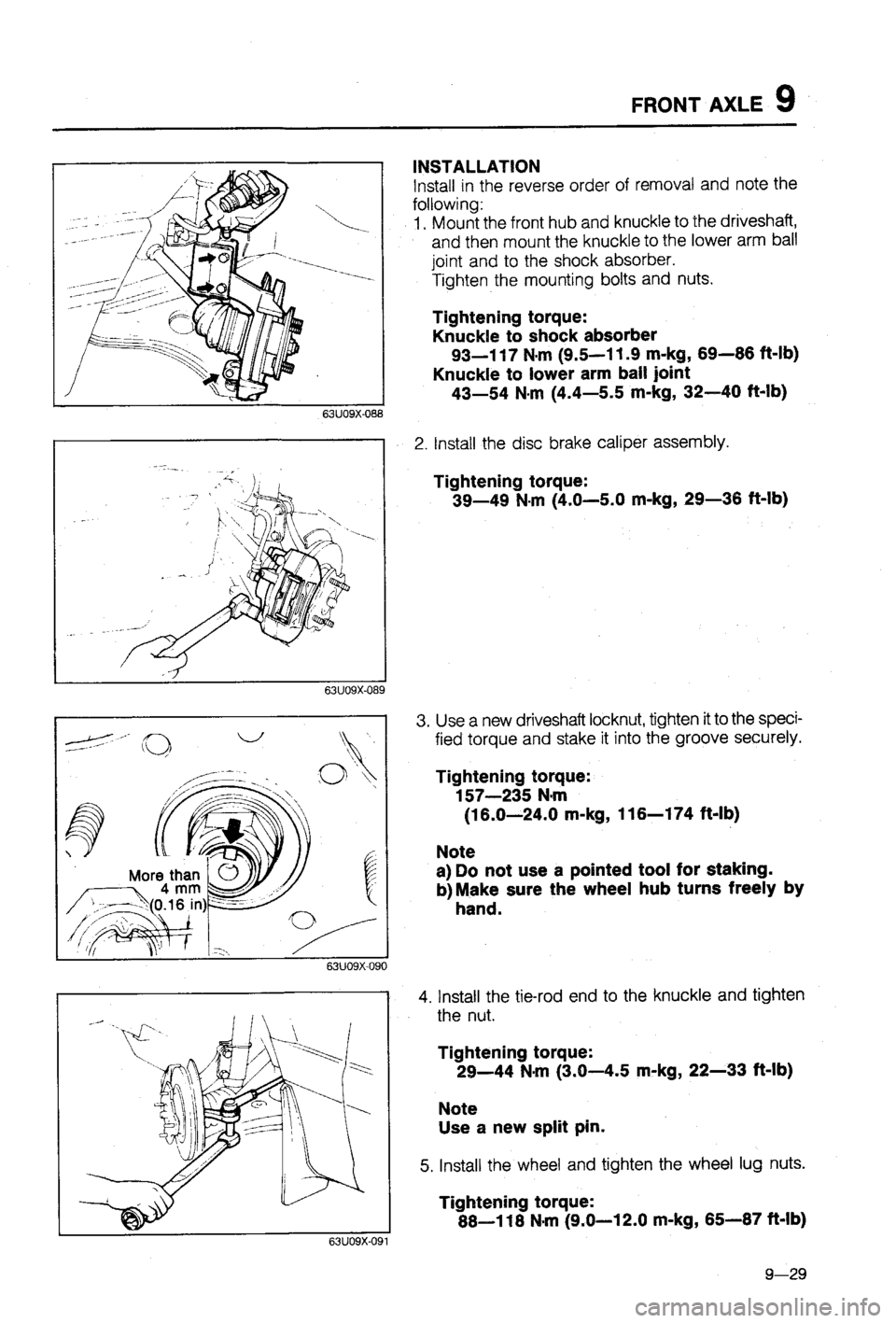 MAZDA 323 1988  Workshop Manual 