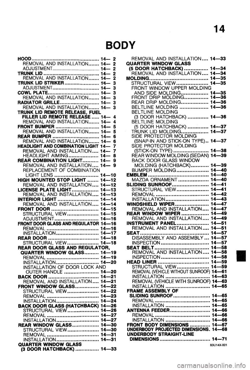 MAZDA 323 1988  Workshop Manual 