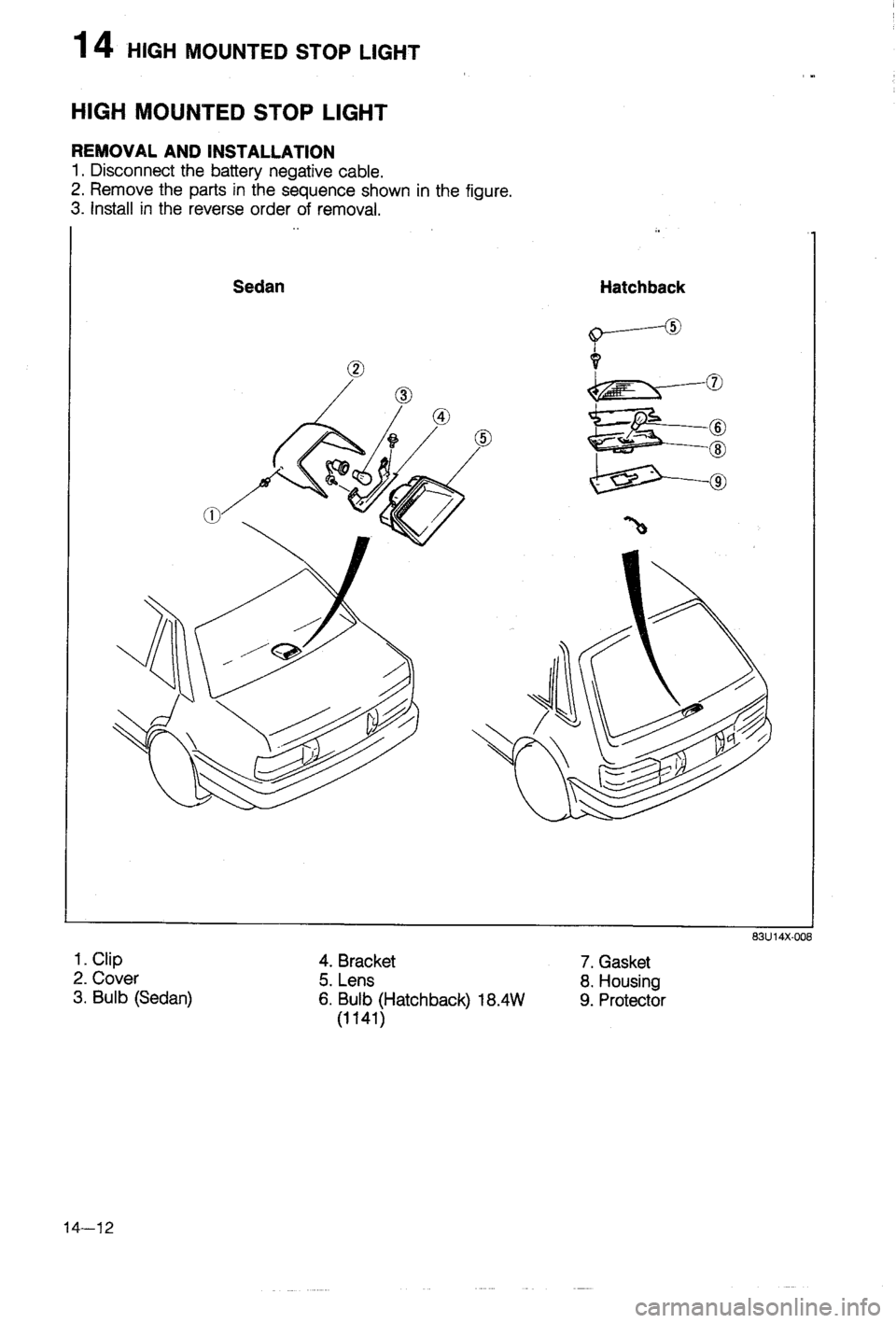 MAZDA 323 1988  Workshop Manual 