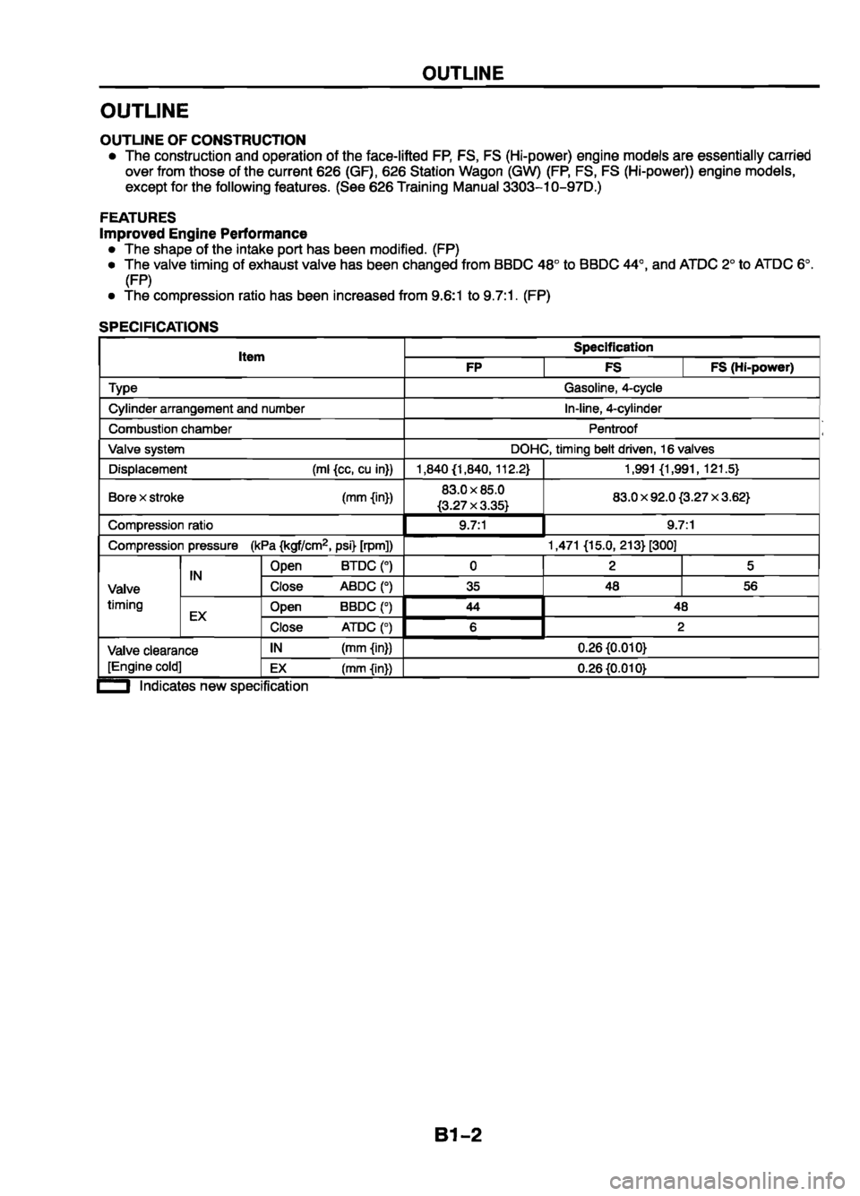 MAZDA 626 1999  Workshop Manual Suplement 