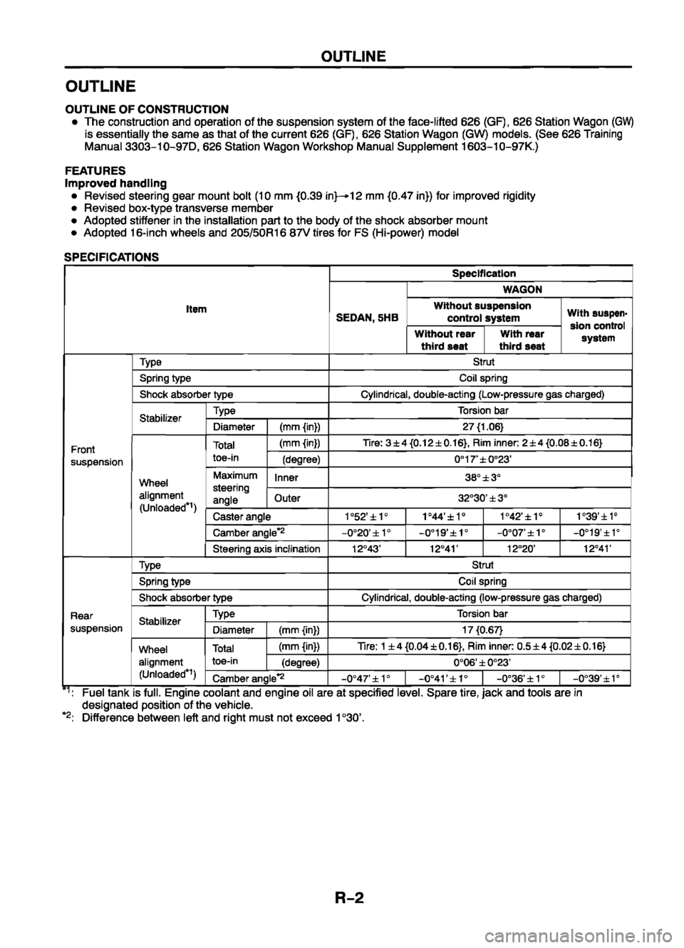 MAZDA 626 1999  Workshop Manual Suplement 
