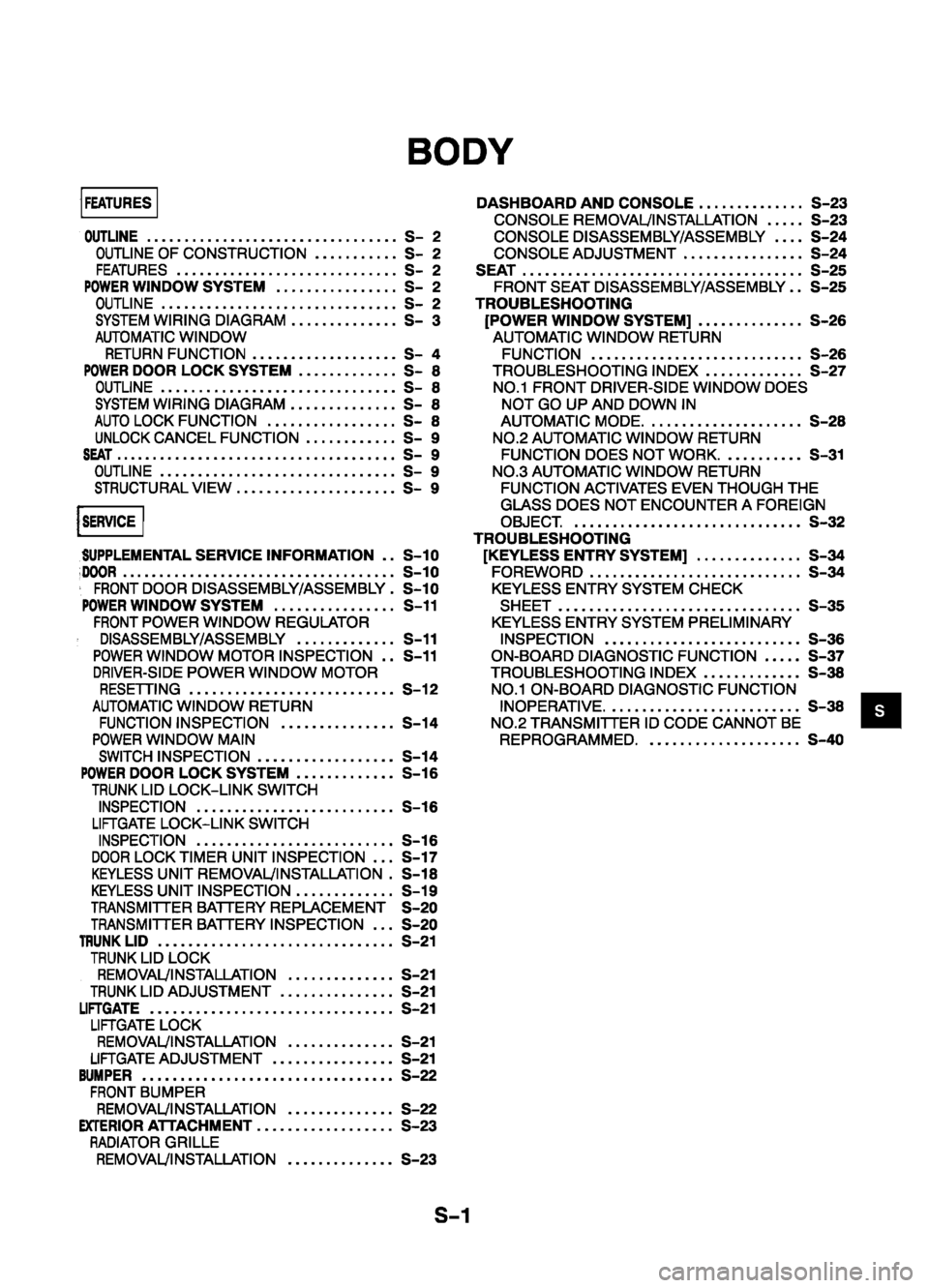 MAZDA 626 1999  Workshop Manual Suplement 
