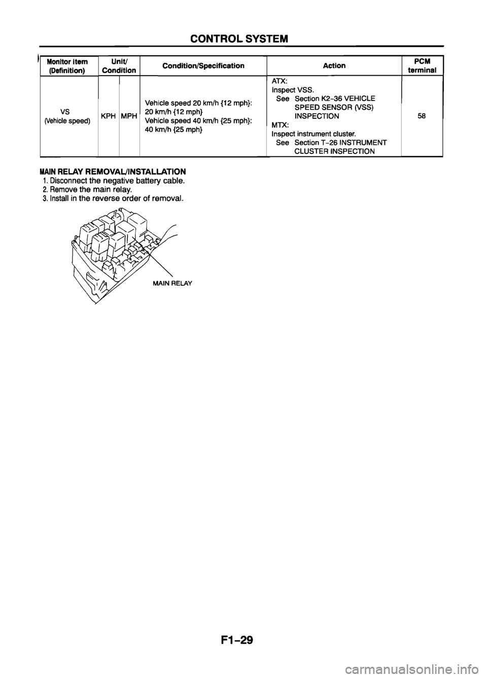 MAZDA 626 1999  Workshop Manual Suplement 