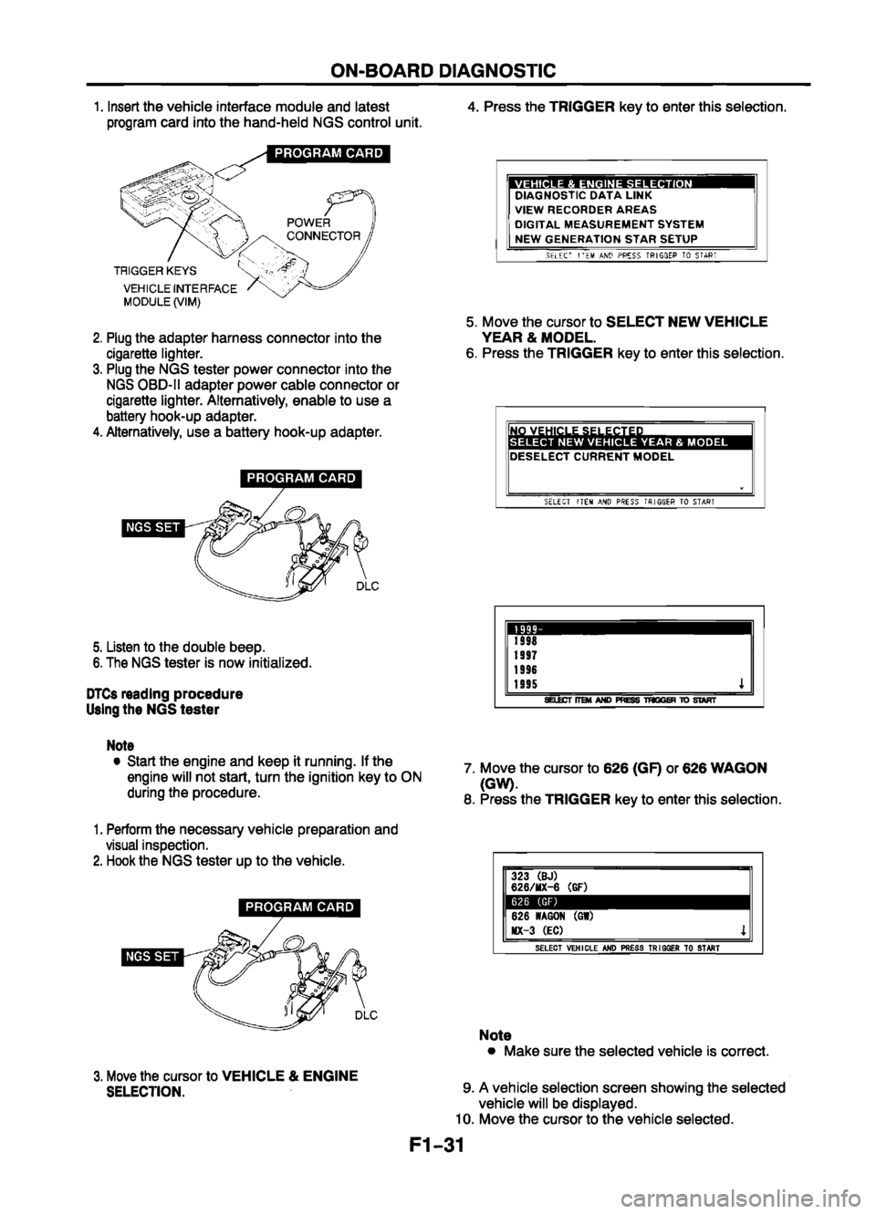 MAZDA 626 1999  Workshop Manual Suplement 