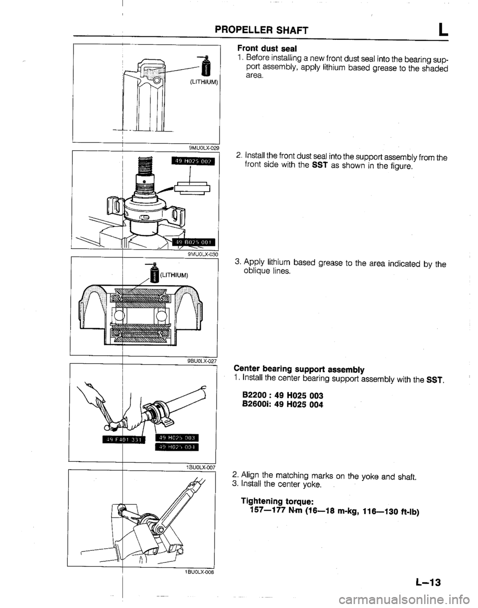 MAZDA B2200 1992  Workshop Manual 