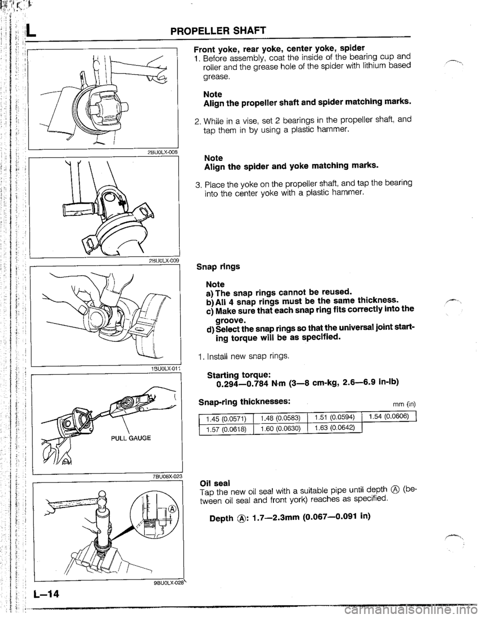 MAZDA B2200 1992  Workshop Manual 