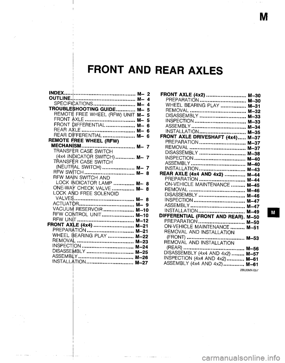 MAZDA B2200 1992  Workshop Manual 