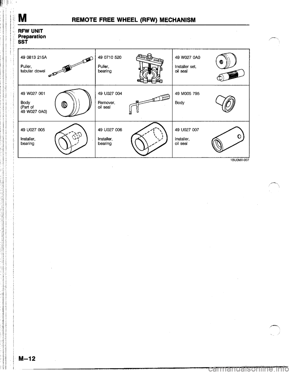 MAZDA B2200 1992  Workshop Manual 