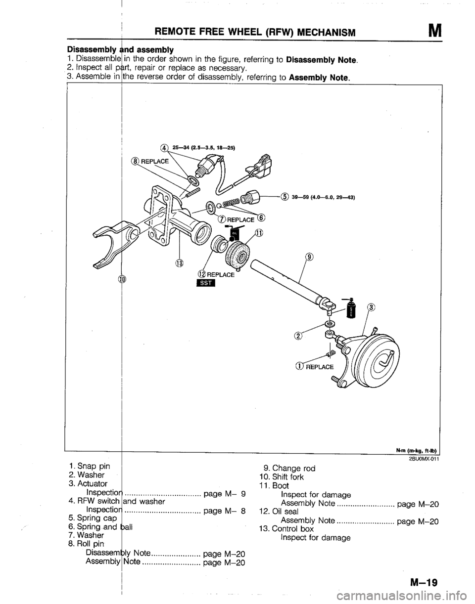 MAZDA B2200 1992  Workshop Manual 