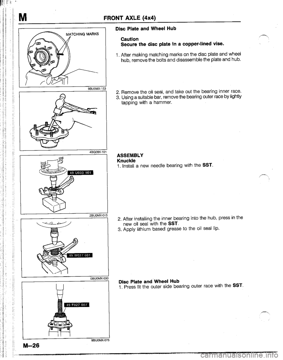 MAZDA B2200 1992  Workshop Manual 