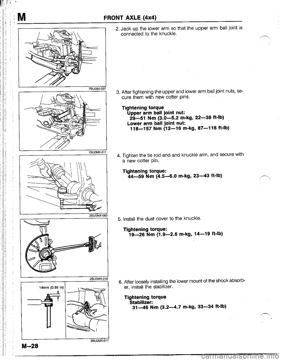 MAZDA B2200 1992  Workshop Manual 