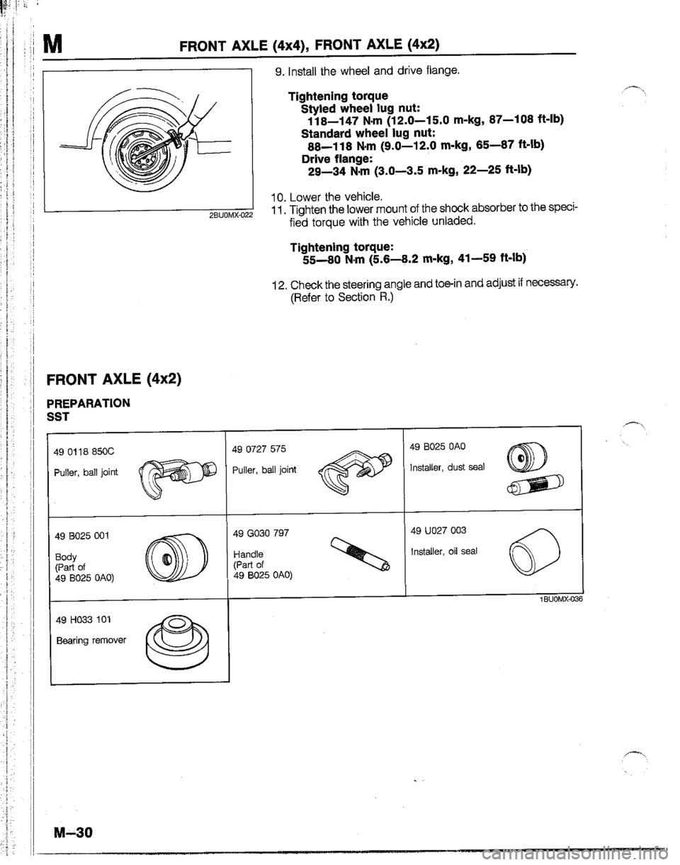 MAZDA B2200 1992  Workshop Manual 