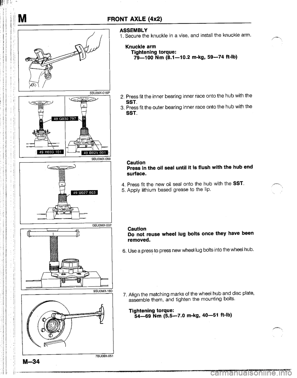 MAZDA B2200 1992  Workshop Manual 