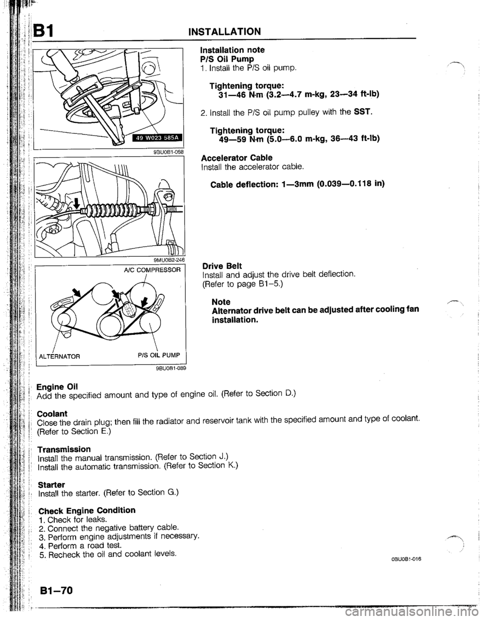 MAZDA B2200 1992  Workshop Manual 