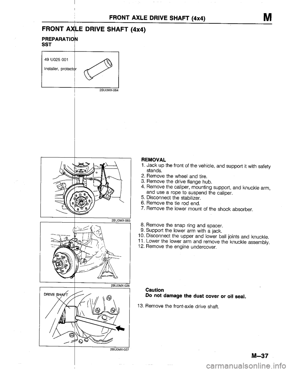 MAZDA B2200 1992  Workshop Manual 