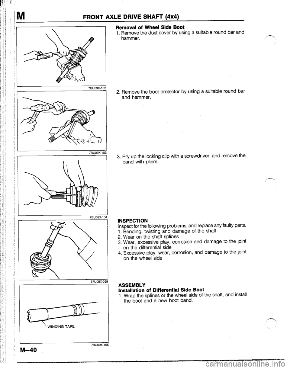 MAZDA B2200 1992  Workshop Manual 