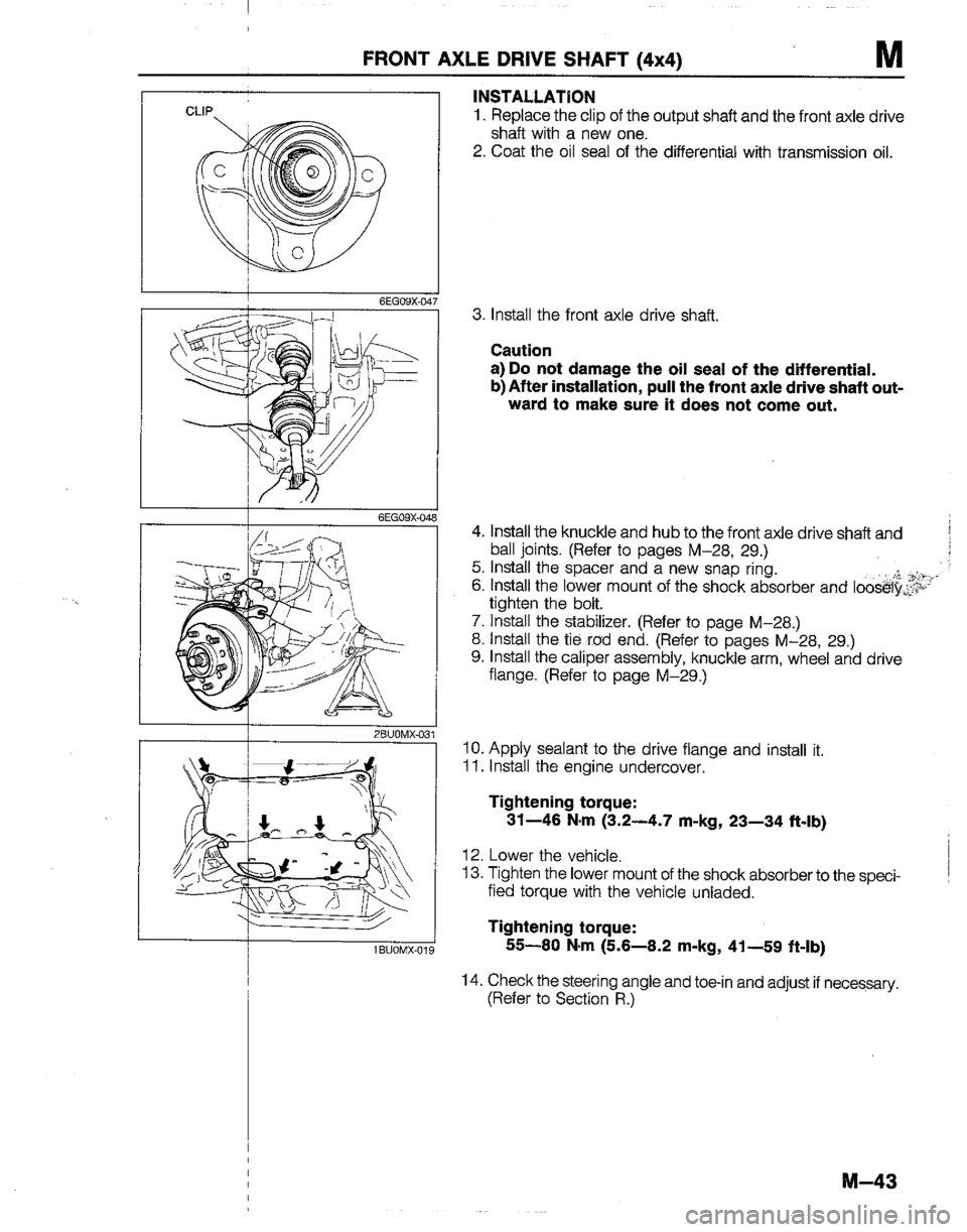 MAZDA B2200 1992  Workshop Manual 