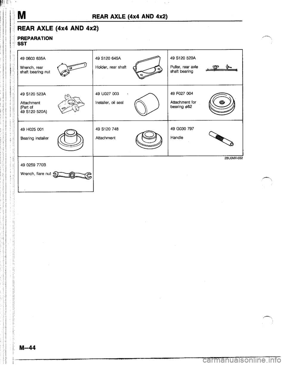 MAZDA B2200 1992  Workshop Manual 