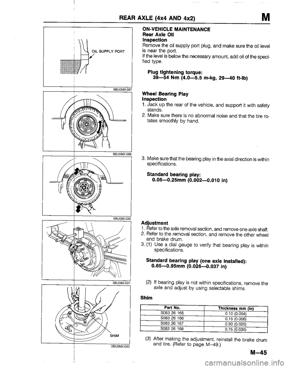 MAZDA B2200 1992  Workshop Manual 