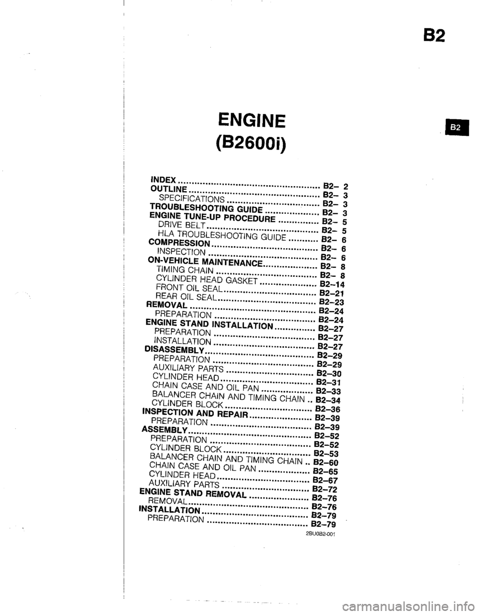 MAZDA B2200 1992  Workshop Manual 