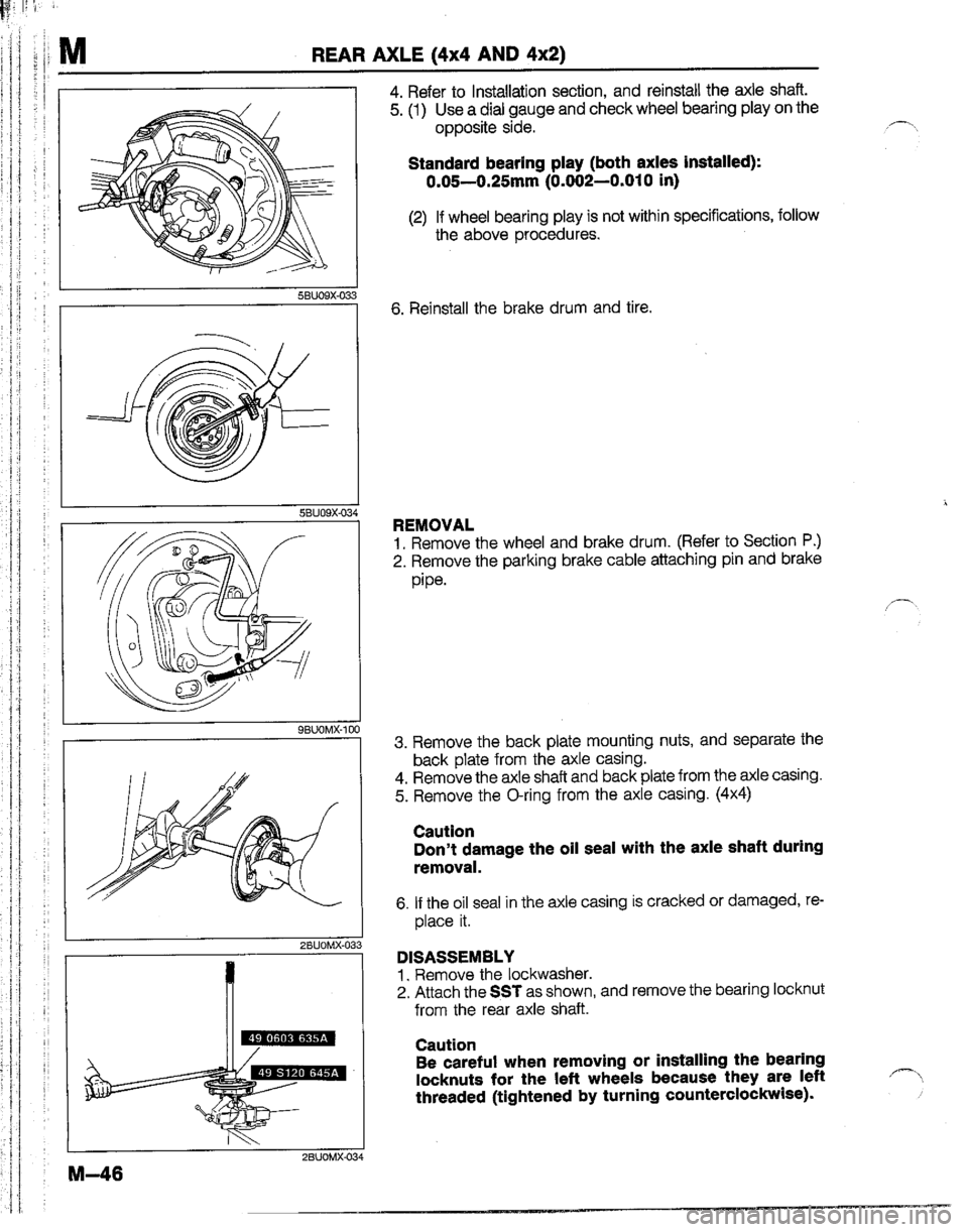 MAZDA B2200 1992  Workshop Manual 