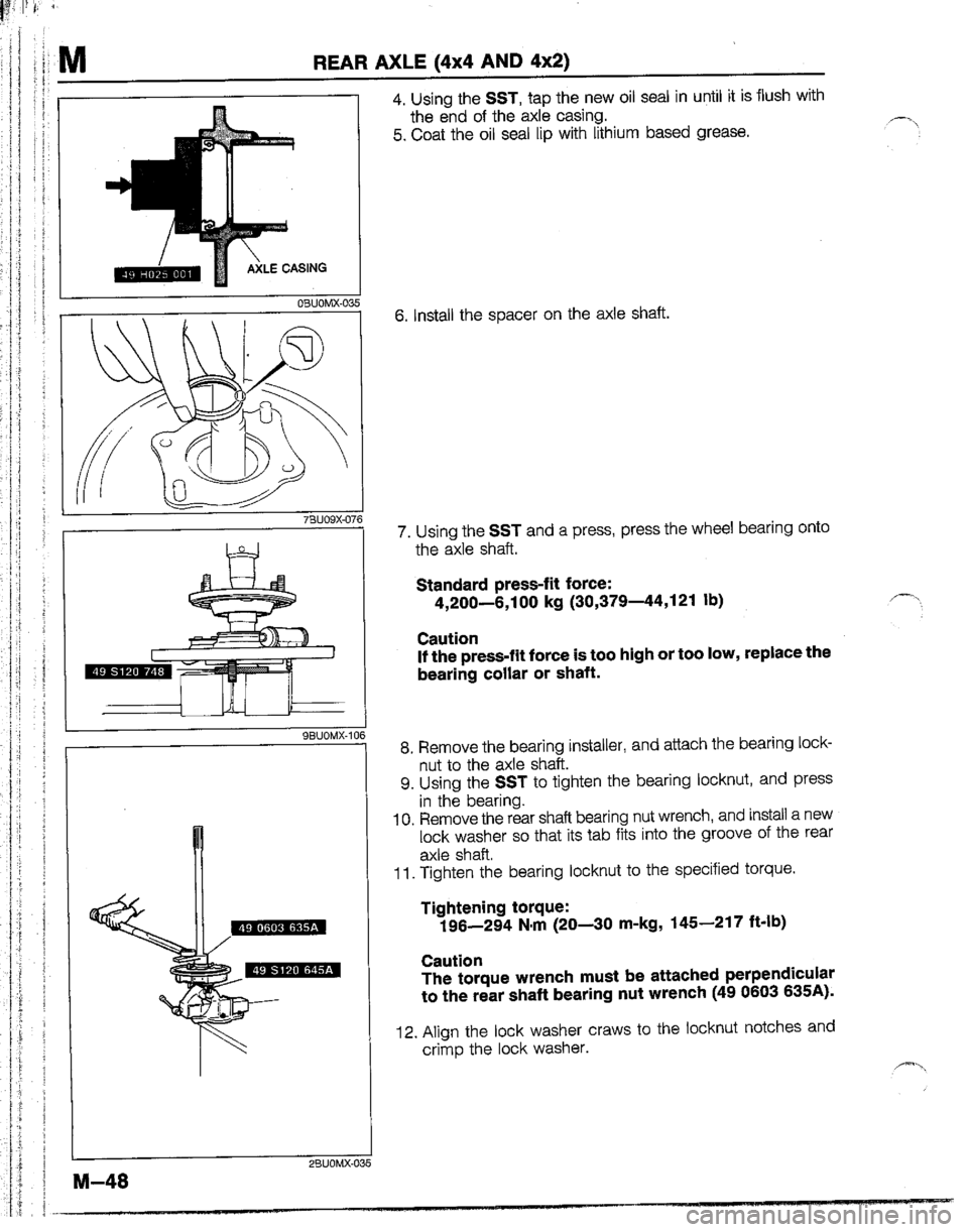 MAZDA B2200 1992  Workshop Manual 