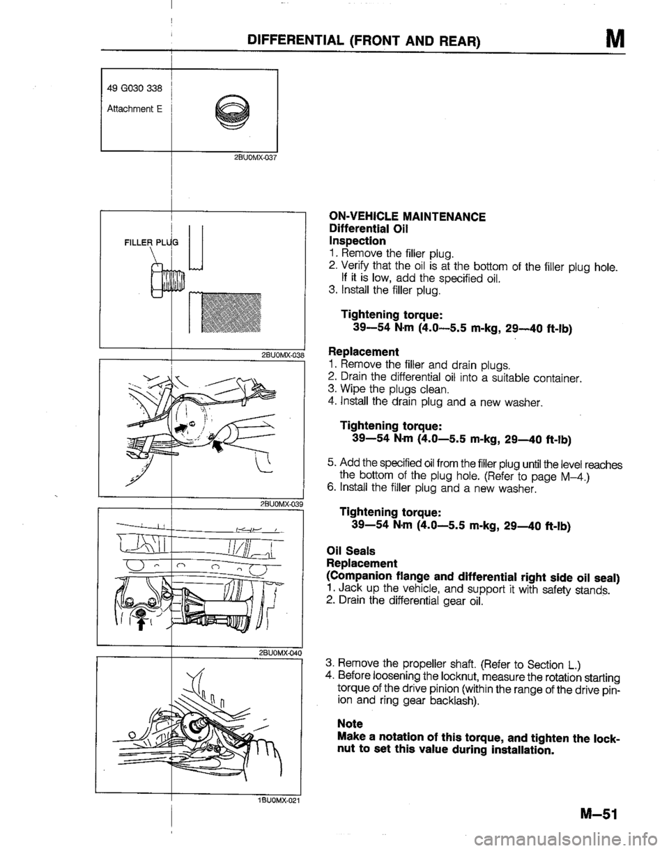 MAZDA B2200 1992  Workshop Manual 