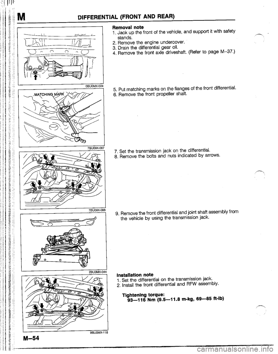 MAZDA B2200 1992  Workshop Manual 