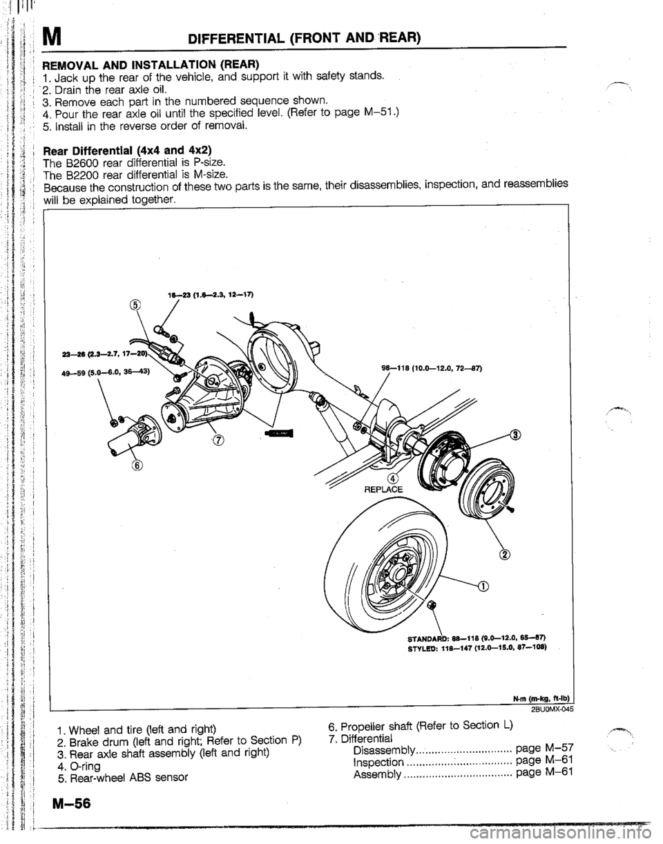 MAZDA B2200 1992  Workshop Manual 