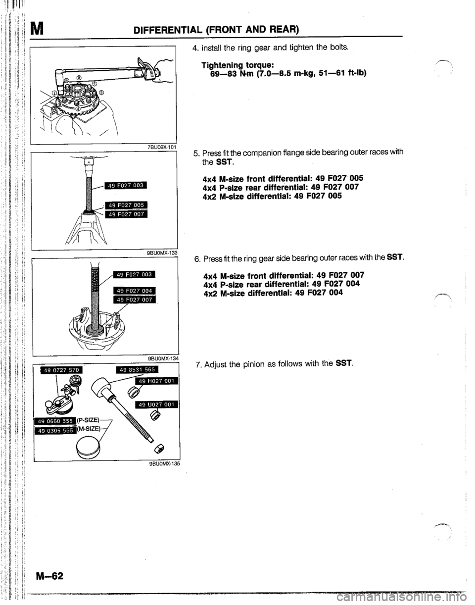 MAZDA B2200 1992  Workshop Manual 
