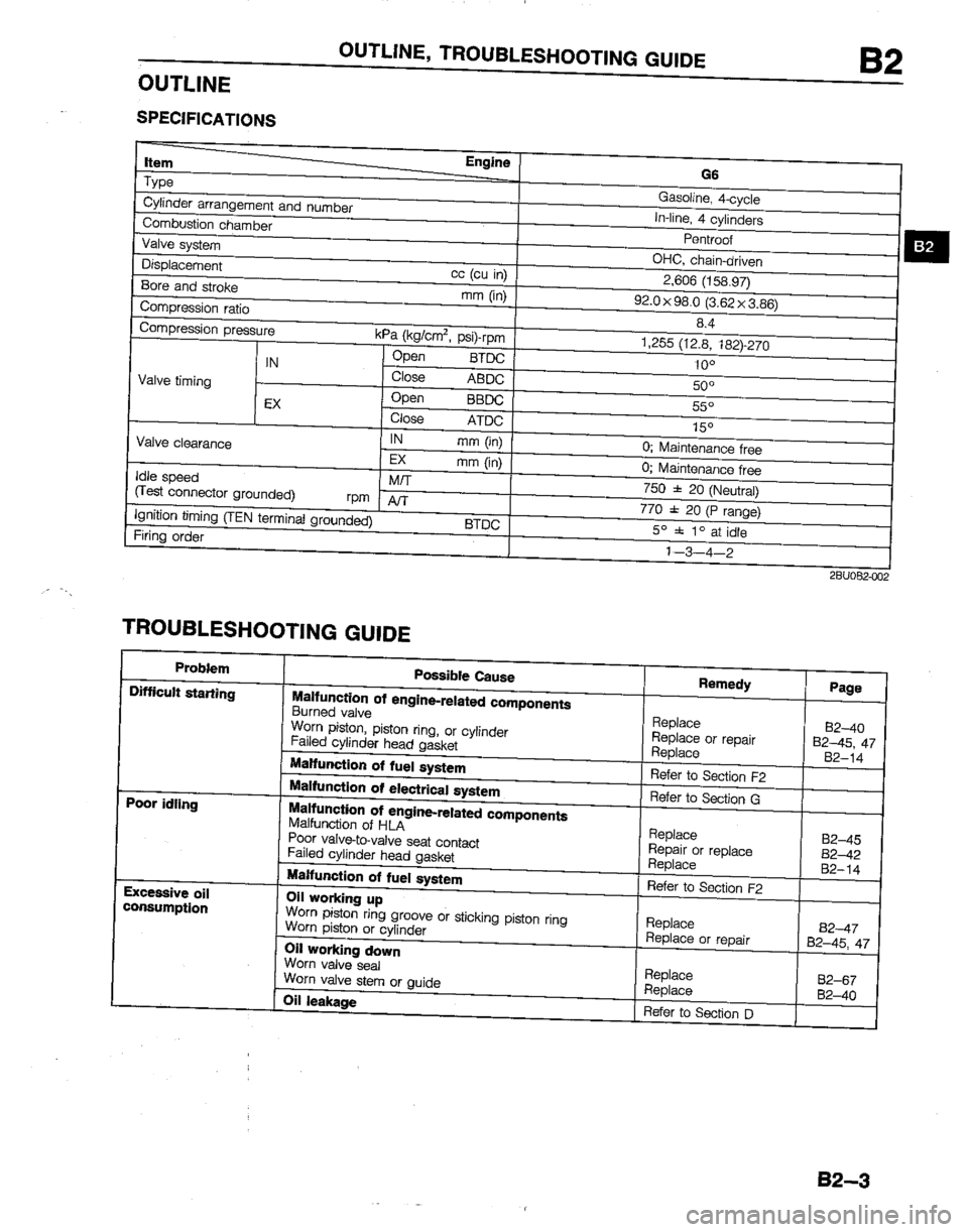MAZDA B2200 1992  Workshop Manual 