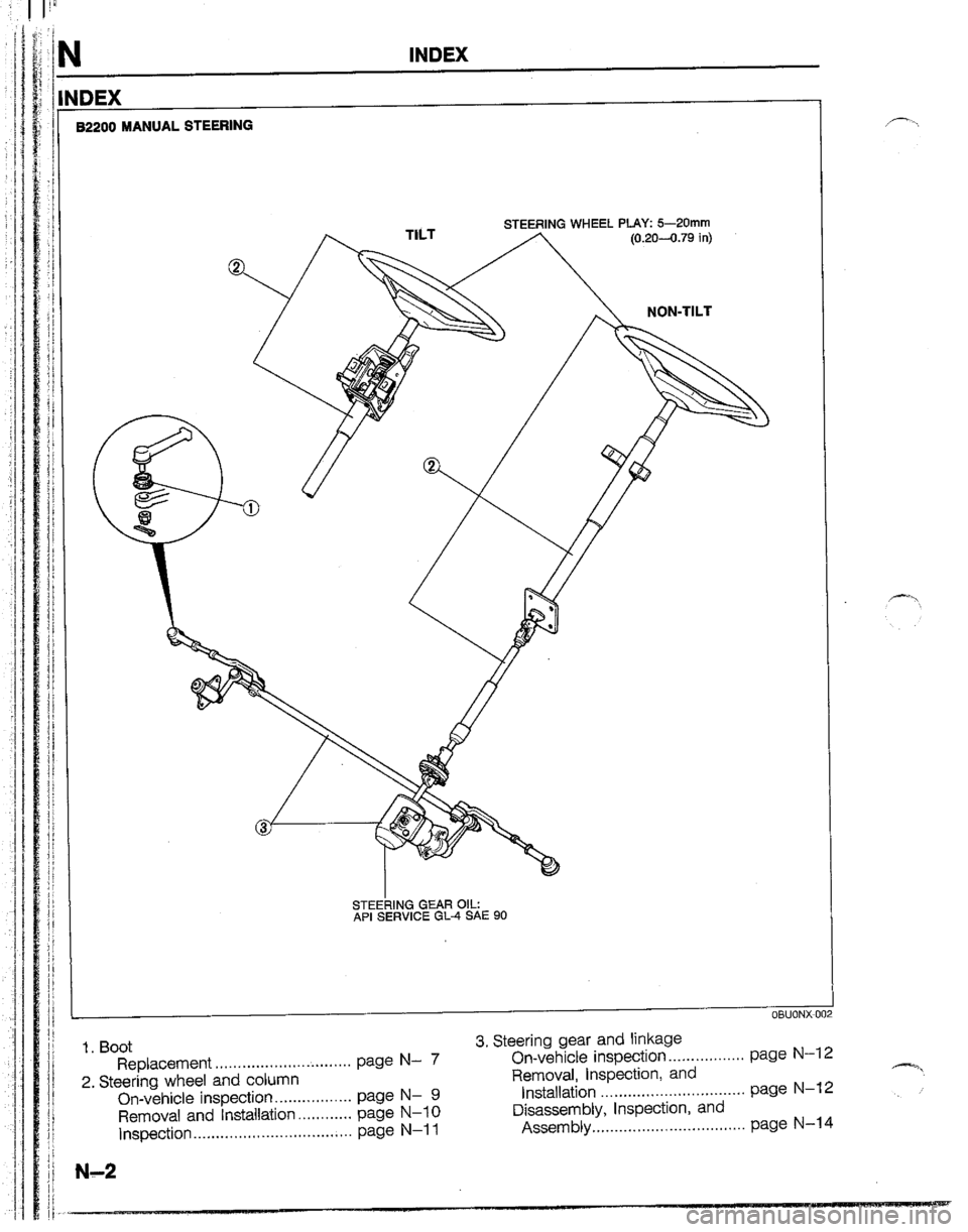 MAZDA B2200 1992  Workshop Manual 