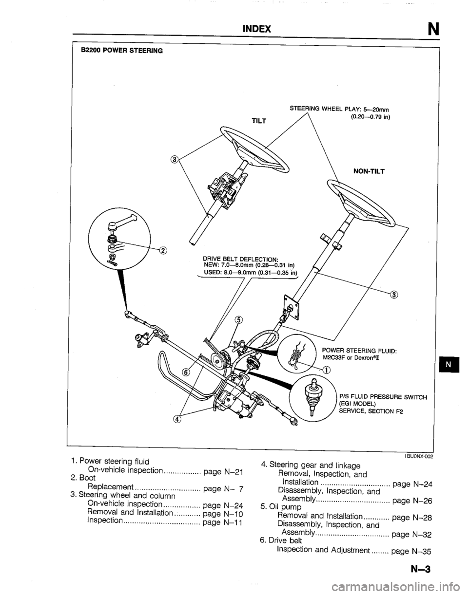 MAZDA B2200 1992  Workshop Manual 