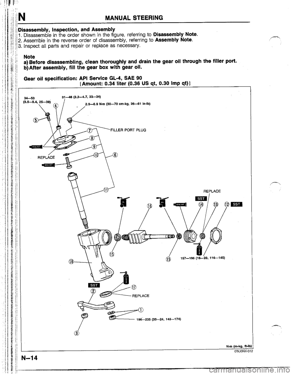 MAZDA B2200 1992  Workshop Manual 