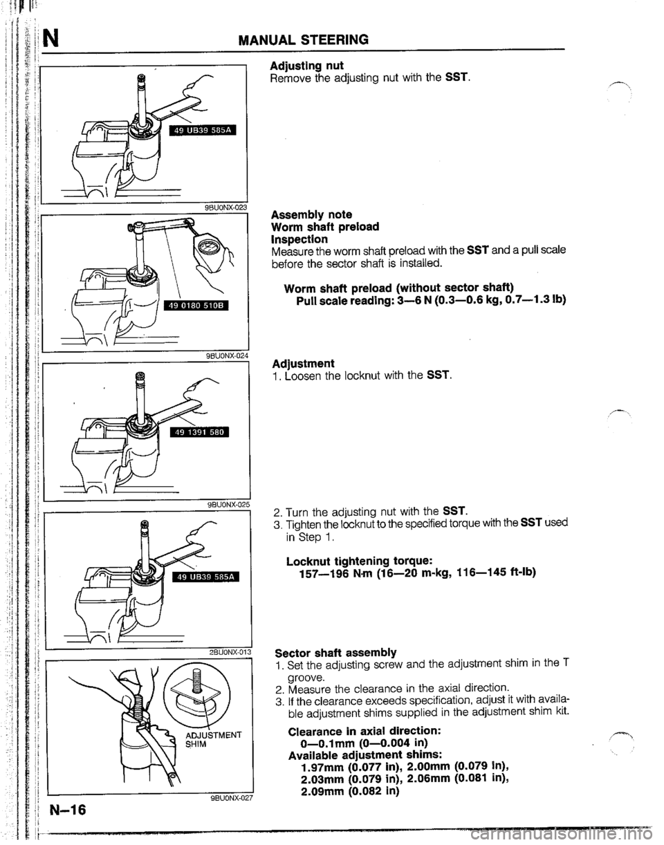 MAZDA B2200 1992  Workshop Manual 