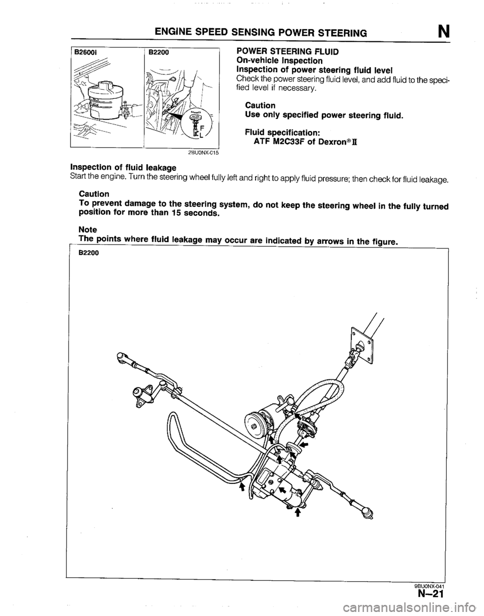 MAZDA B2200 1992  Workshop Manual 