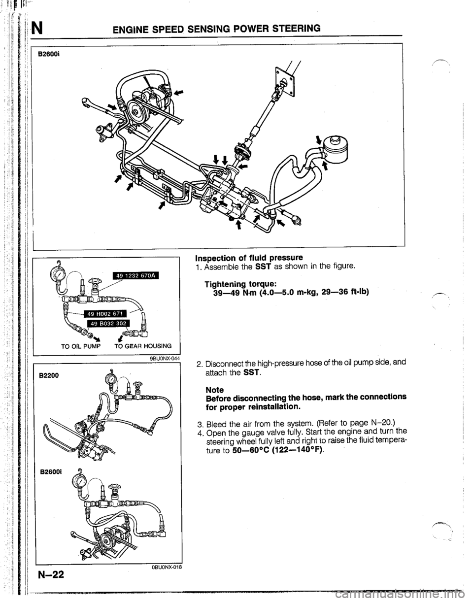 MAZDA B2200 1992  Workshop Manual 
