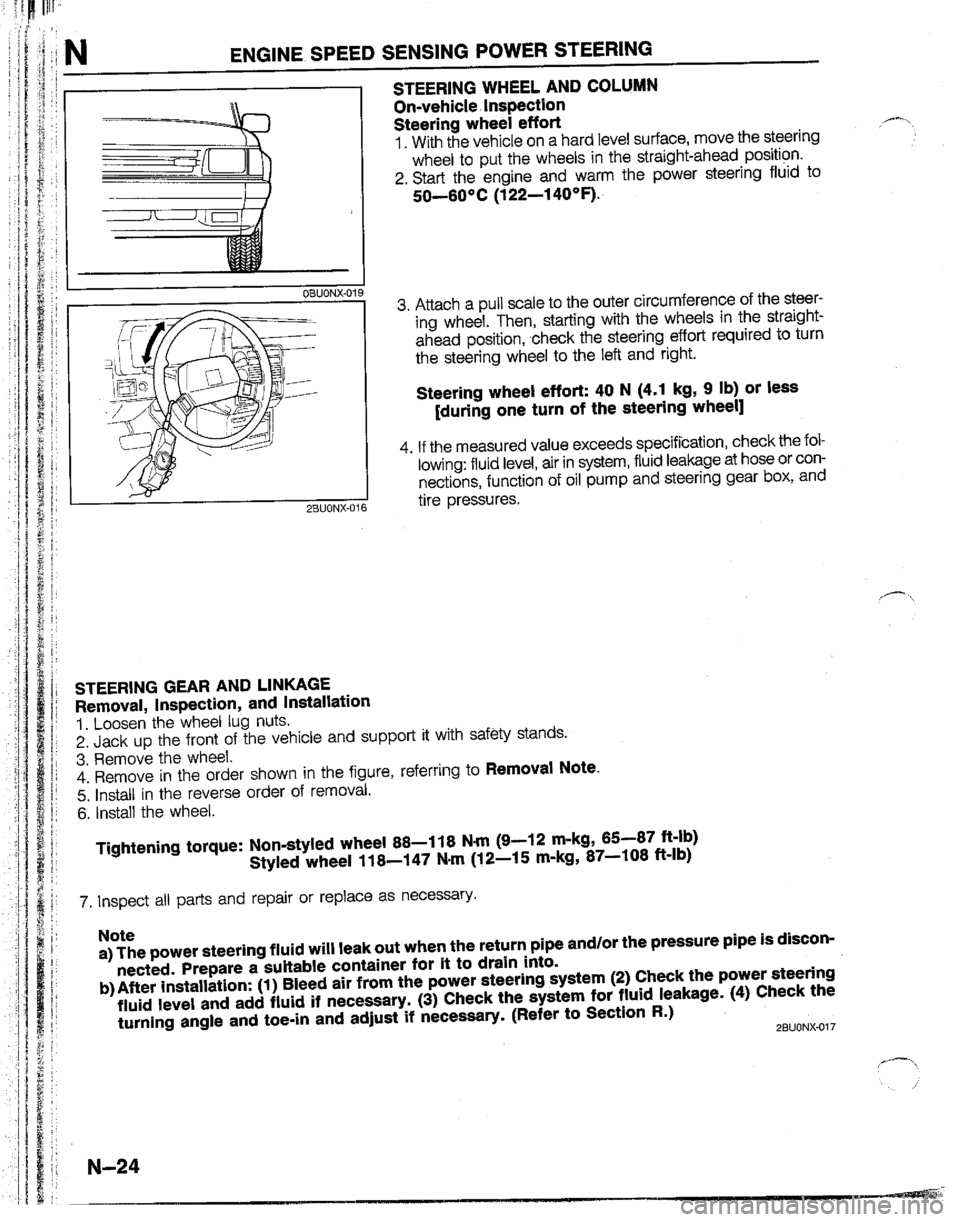 MAZDA B2200 1992  Workshop Manual 