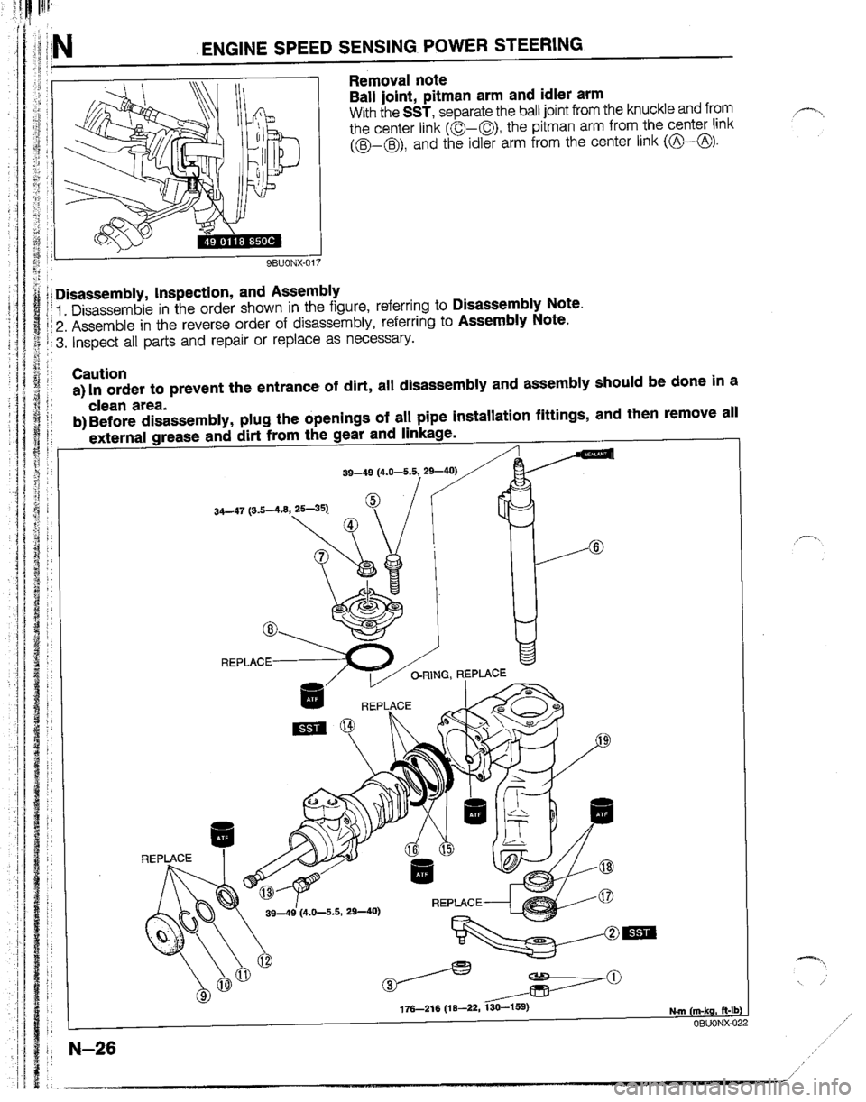 MAZDA B2200 1992  Workshop Manual 