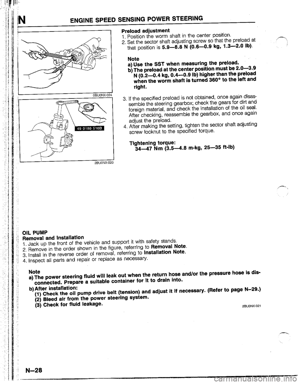 MAZDA B2200 1992  Workshop Manual 