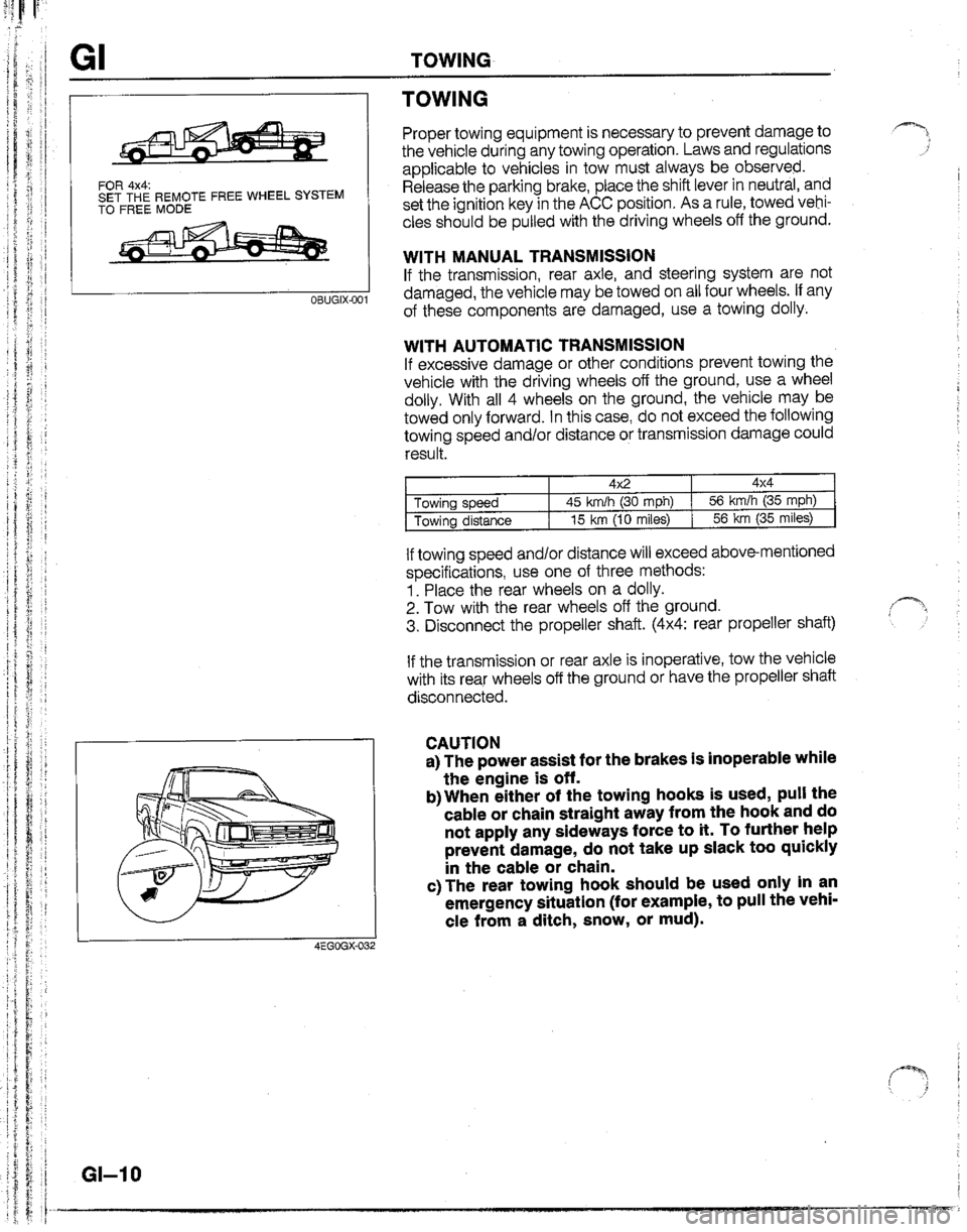 MAZDA B2200 1992  Workshop Manual 