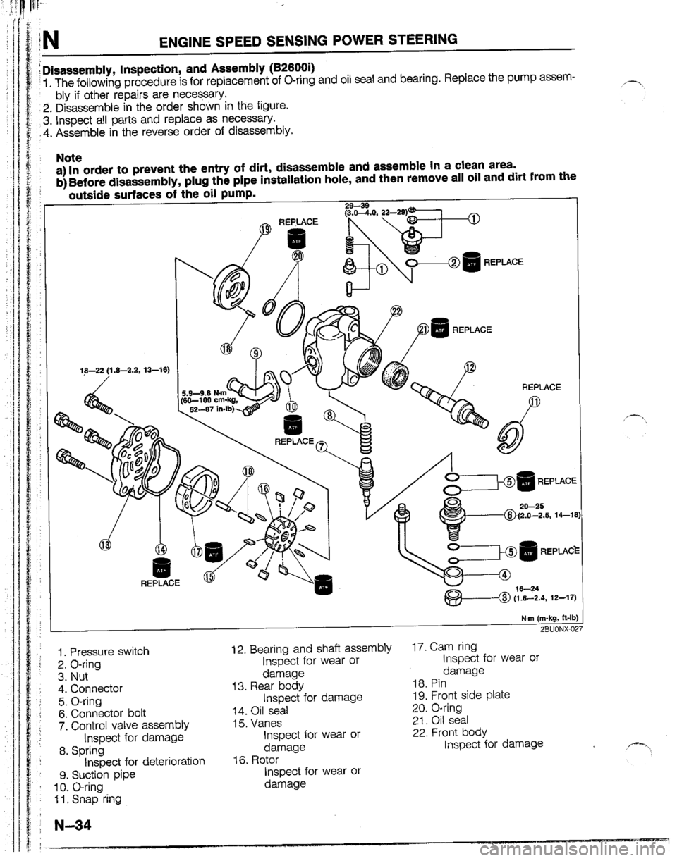 MAZDA B2200 1992  Workshop Manual 