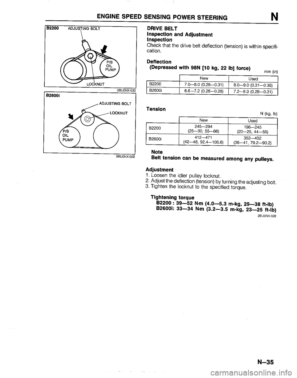 MAZDA B2200 1992  Workshop Manual 