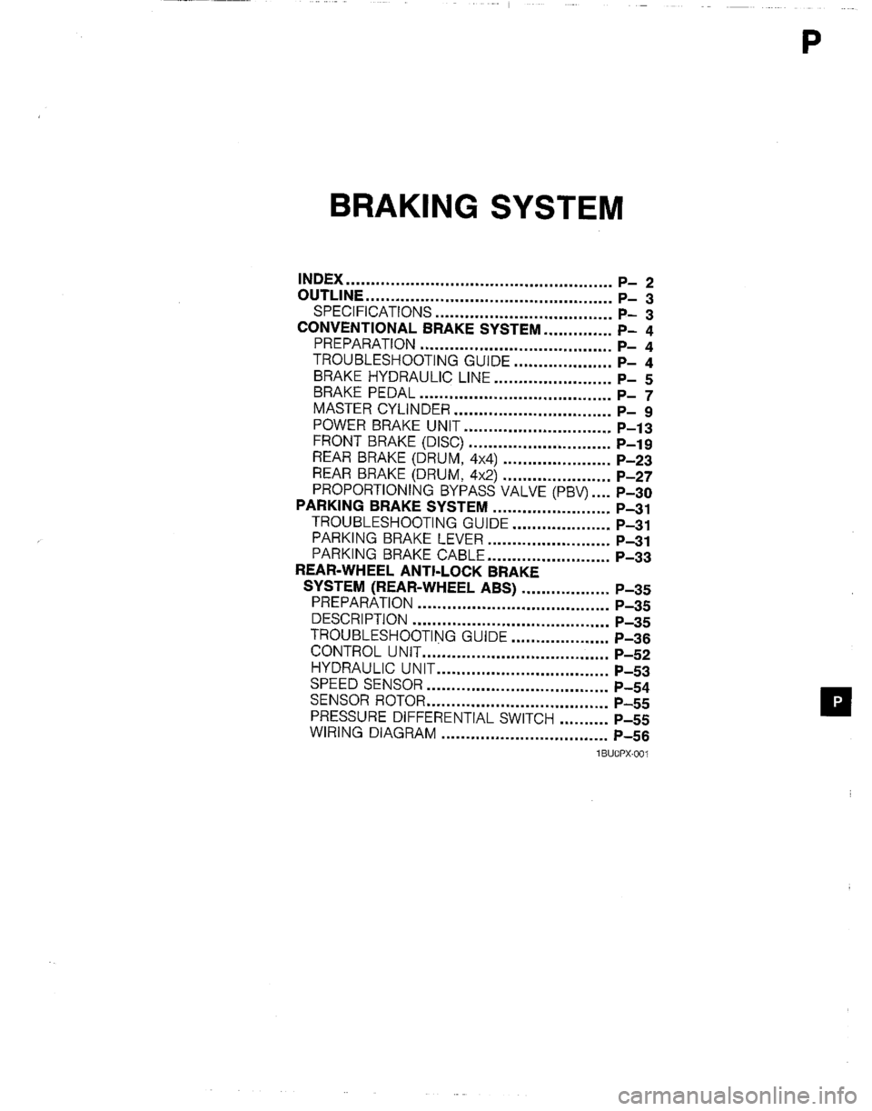 MAZDA B2200 1992  Workshop Manual 