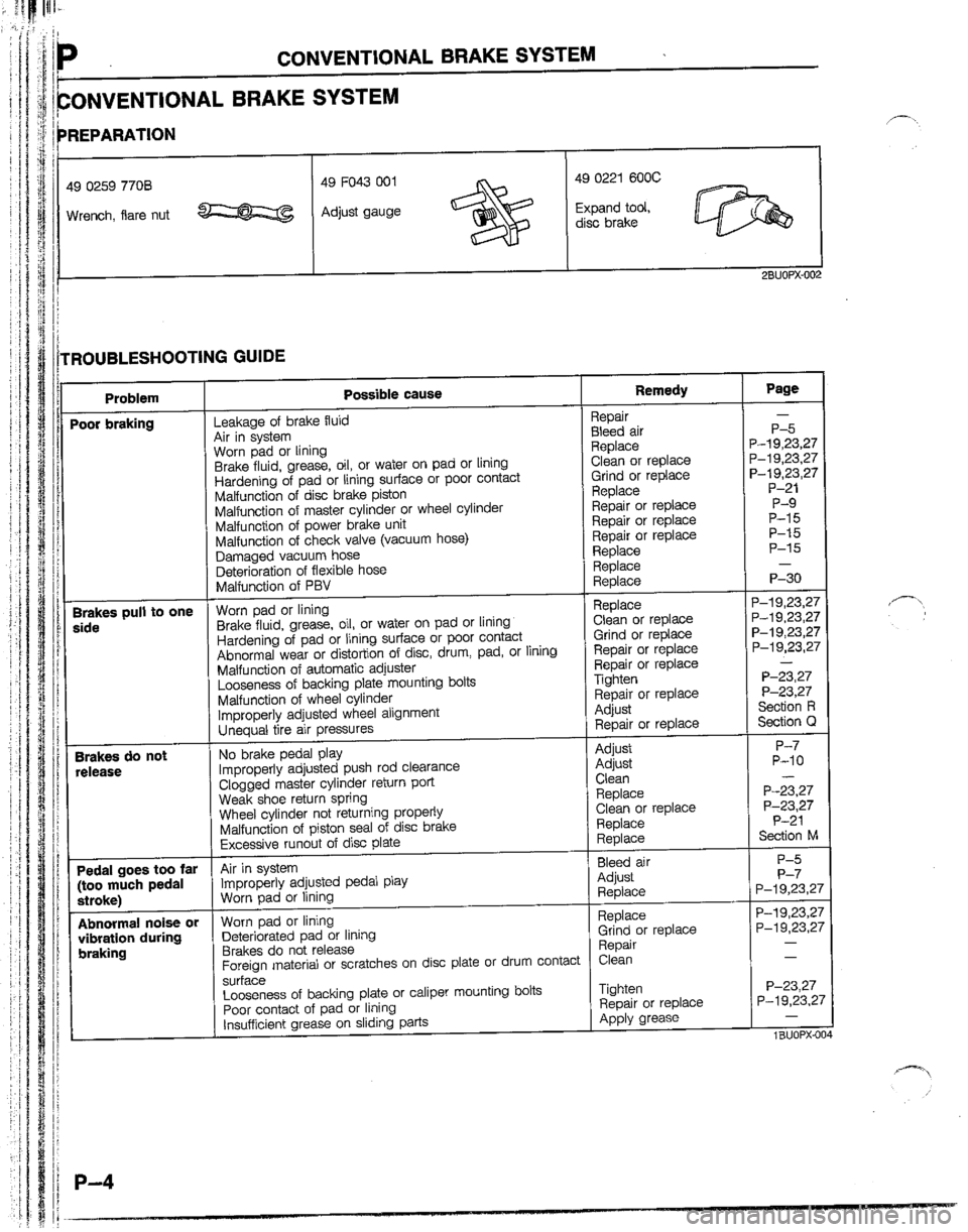 MAZDA B2200 1992  Workshop Manual 