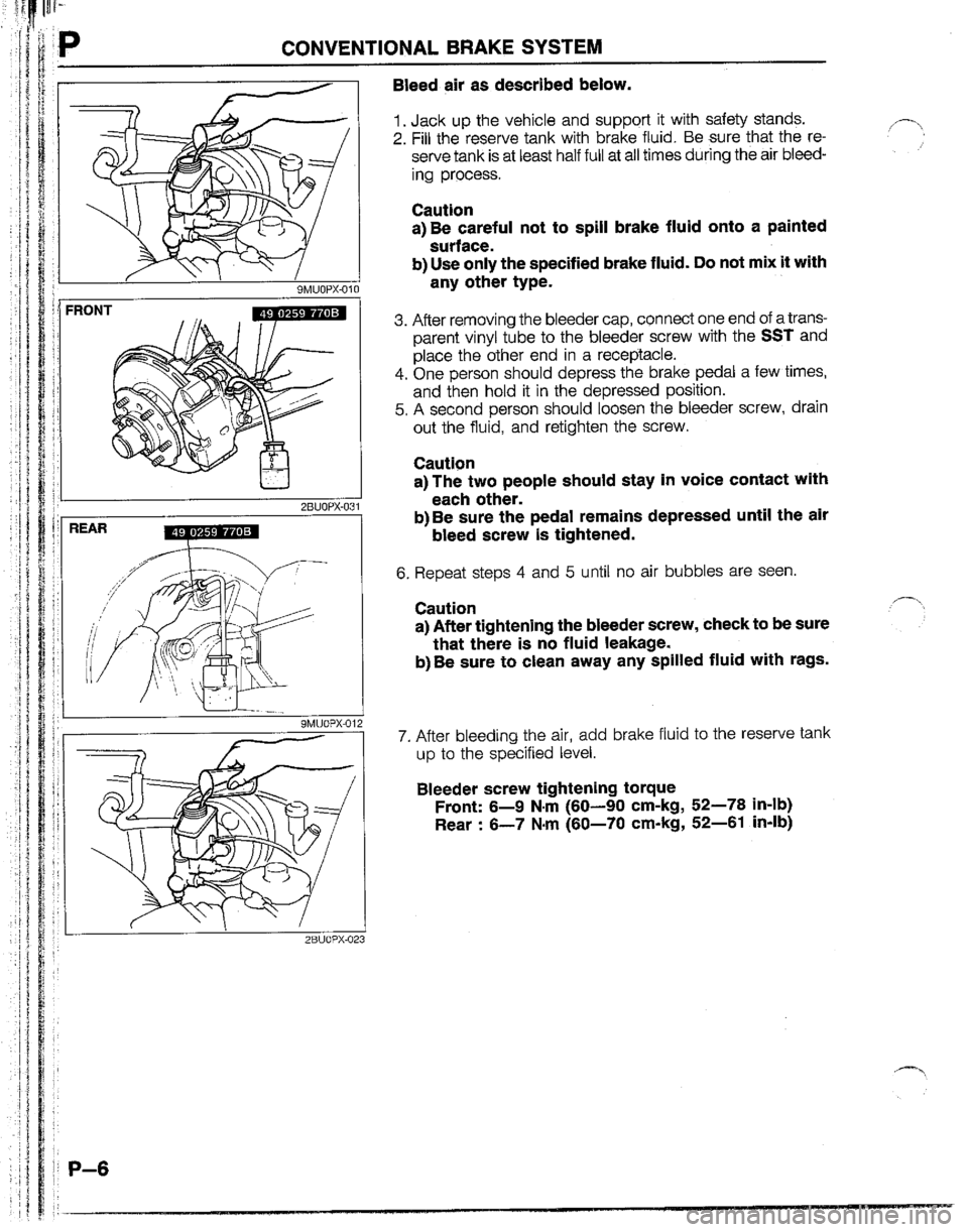 MAZDA B2200 1992  Workshop Manual 