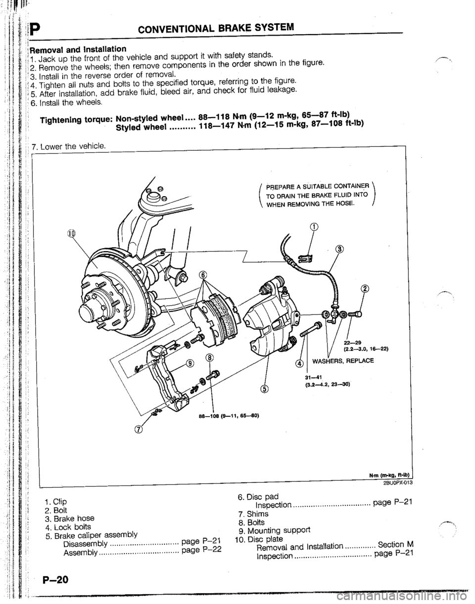MAZDA B2200 1992  Workshop Manual 
