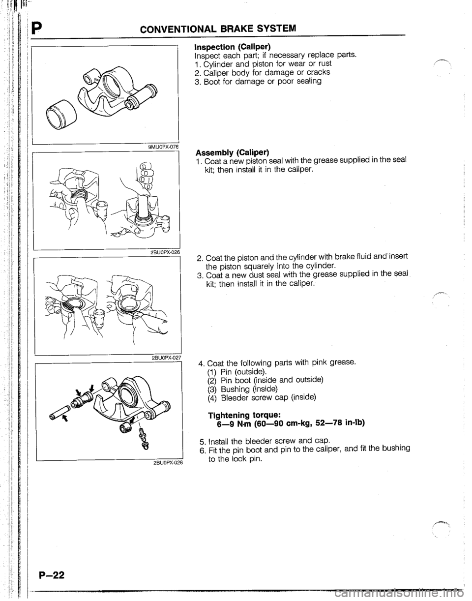 MAZDA B2200 1992  Workshop Manual 