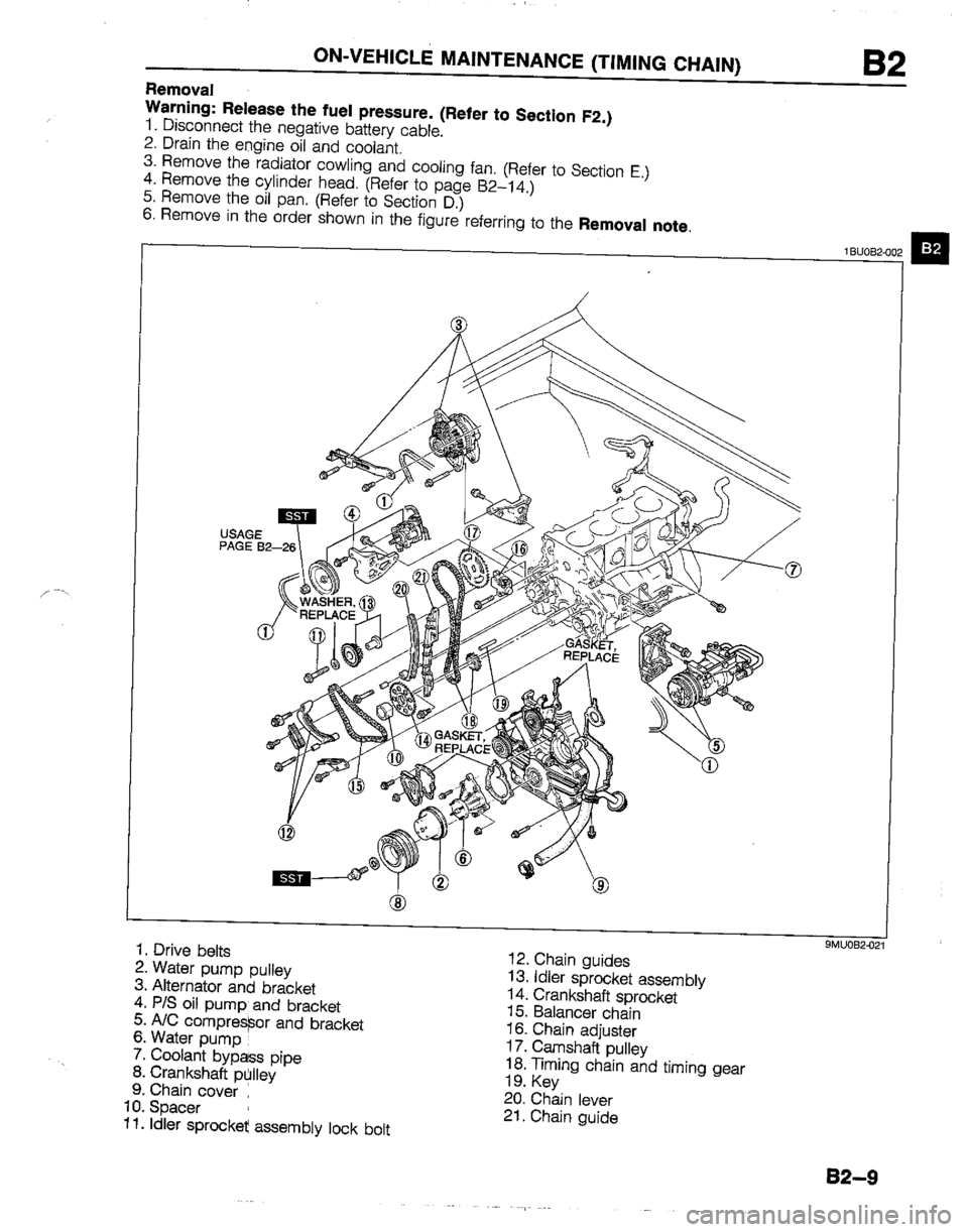 MAZDA B2200 1992  Workshop Manual 