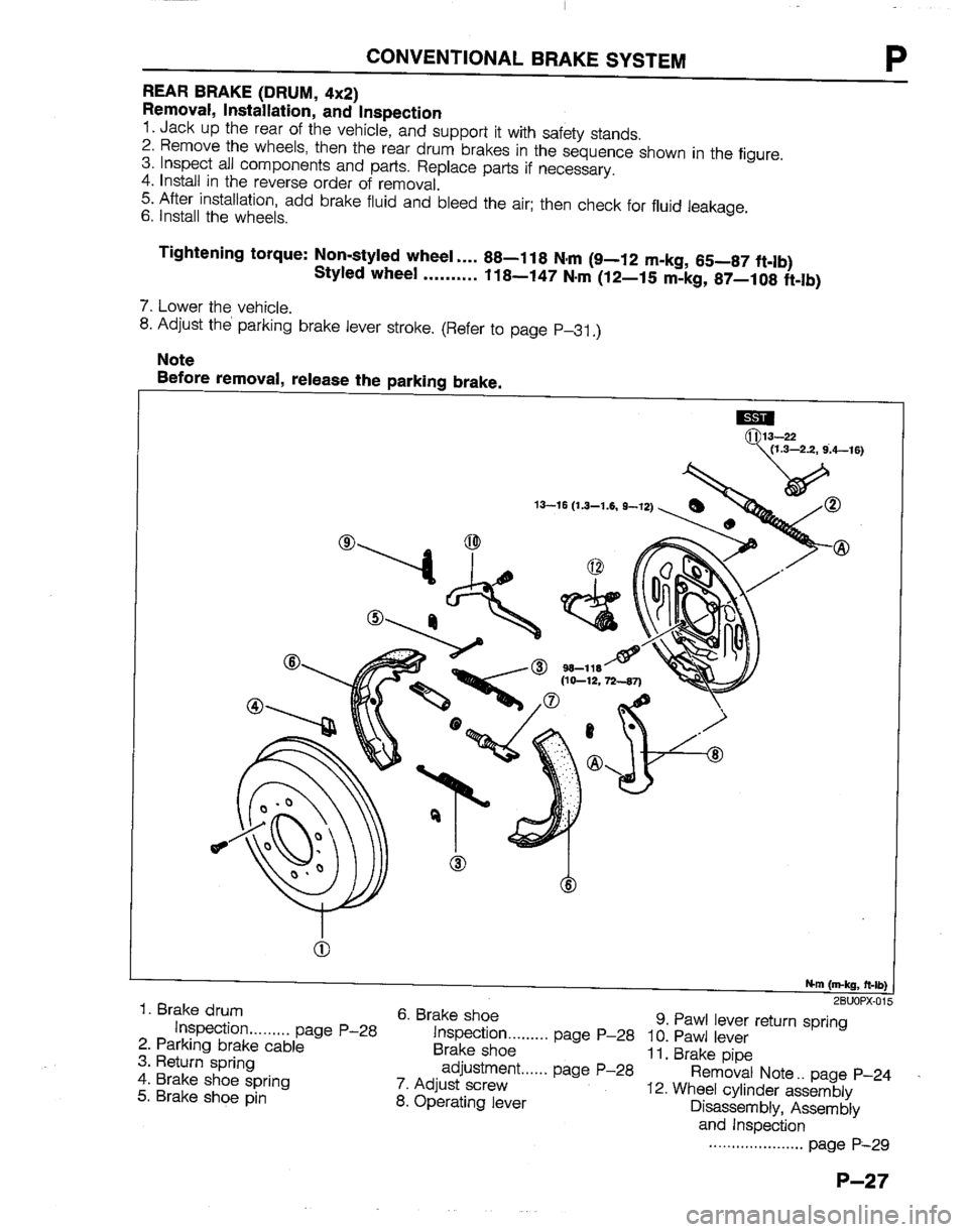 MAZDA B2200 1992  Workshop Manual 